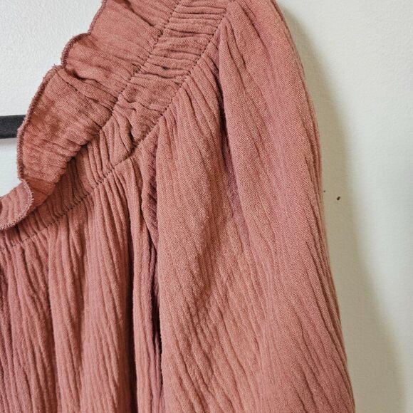 NWT LULUS MAUVE BOAT RUFFLED GAUZY TOP SIZE M - Picture 5 of 10